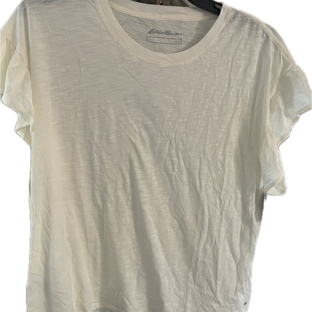 Eddie Bauer Cream Short Sleeve T-Shirt